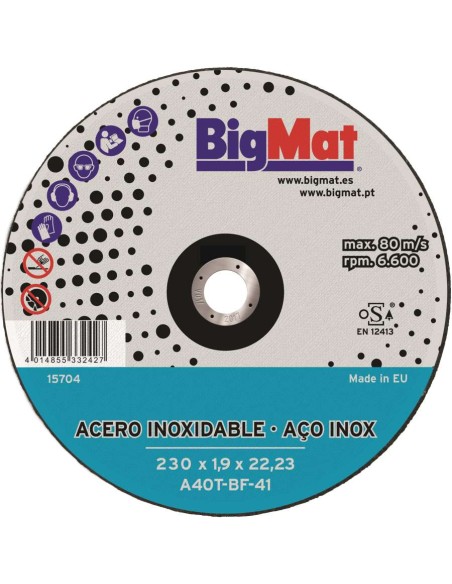 DISCO INOX 230MM.INOX.PREMIUM 1,9MM.