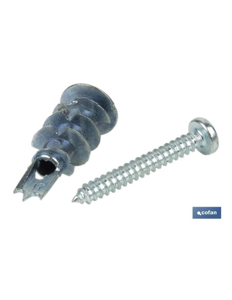 TACO ZAMAK 13X32 PARA PLACAS C/TORNILLO 4,2X32 Venta unitaria