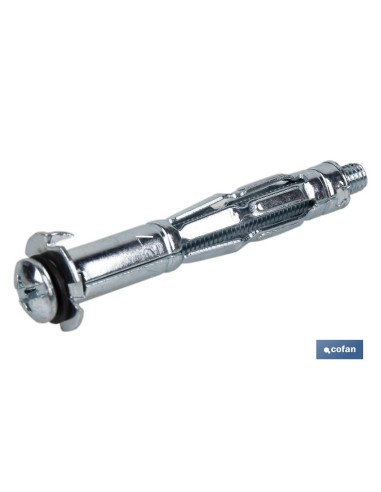 ANCLAJE METÁLICO PARA MATERIALES HUECOS MÁX. 33 MM TORNILLO M4 X 53 MM Ø8 MM