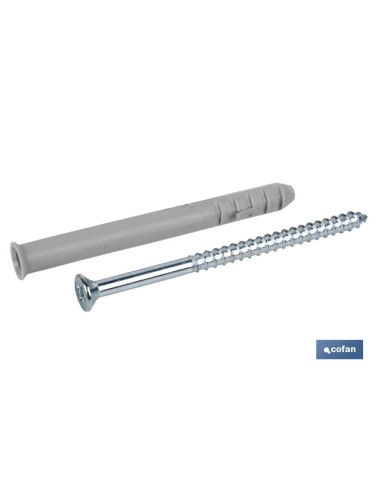 TACO LARGO DE GOLPE CON TORNILLO POZIDRIVE Ø10 X 100 MM