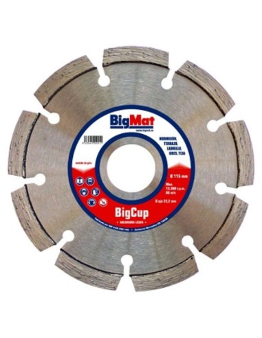 DISCO C/S 115 LASER BIGCUP G.OBRAS 7,5mm