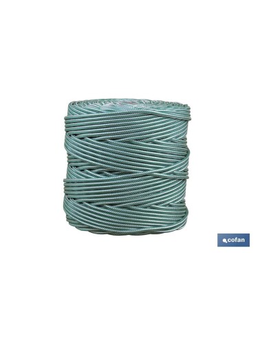 BOBINA CORDON TRENZADO POLI 5 MM 200 MTS BCO/ VDE