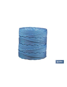 BOBINA CORDON TRENZADO POLI 5 MM 200 MTS BCO/AZUL