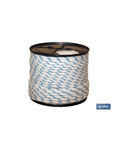 CARRETE CUERDA TRENZADA POLI 8MM 200 MTS BCO