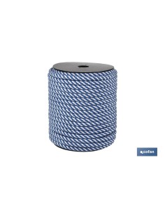 CARRETE CUERDA TR. HELICOIDAL 8MM 200 MTS BCO/AZUL