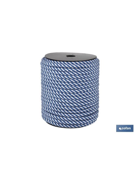 CUERDA HELICOIDAL 14MM 50 M.BCO/AZUL
