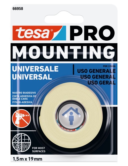 TESA 66958 MONTAJE INTERIORES UNIVERSAL 1,5M X 19MM BLISTER
