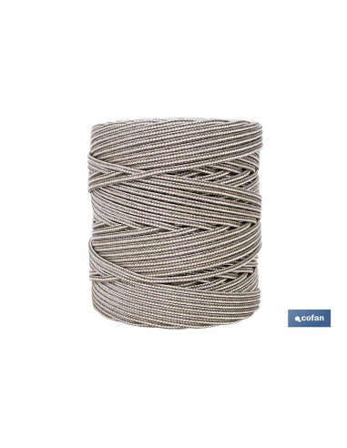 BOBINA CORDON TRENZADO POLI 5MM 200 M BCO/MARRON
