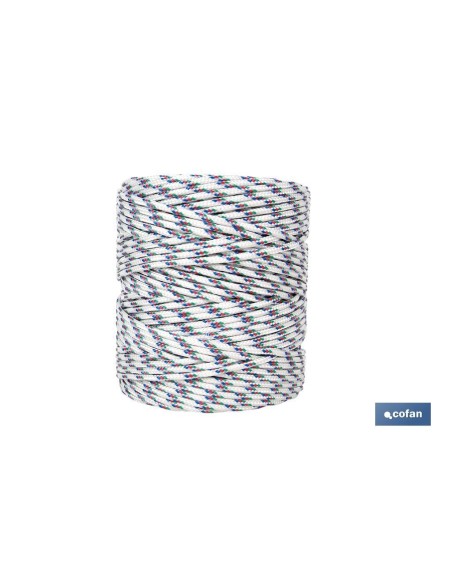 BOBINA CORDON TRENZADO POLI 5MM 200M TRICOLOR