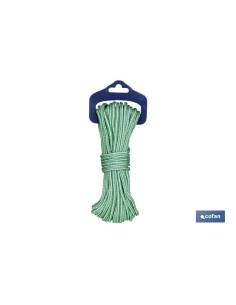 BLISTER MADEJA CORDON POLI 5MM 10M BCO/VERDE