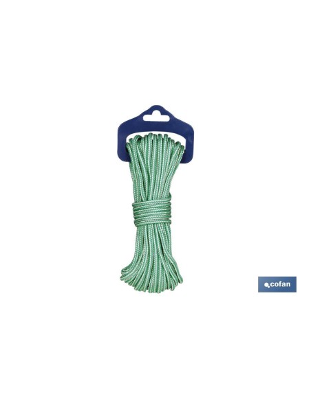 BLISTER MADEJA CORDON POLI 5MM 10M BCO/VERDE