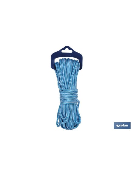 BLISTER MADEJA CORDON POLI 5MM 10MTS BCO/AZUL