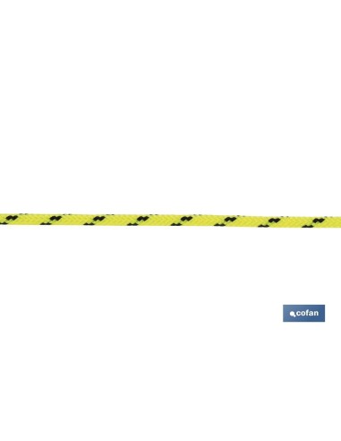 CORDÓN TRENZADO HIPPIE AMARILLO/NEGRO 3 MM X 100 M