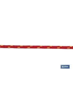 CORDÓN TRENZADO HIPPIE ROJO/AMARILLO 3MM X 25 M 2