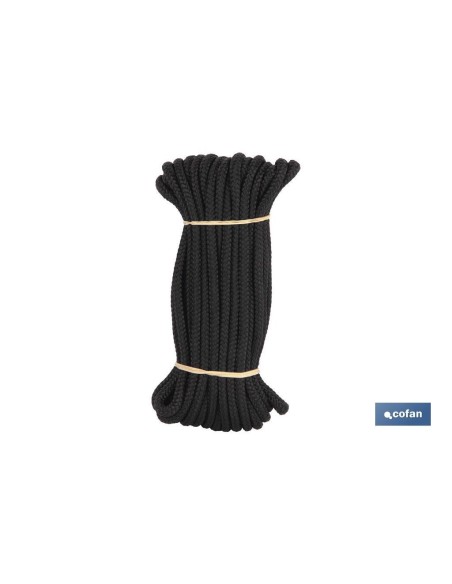 MADEJA CUERDA TRENZADA POLI 10MM 10M NEGRO