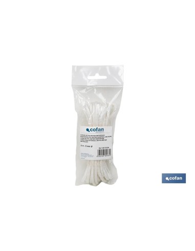 MADEJA CORDÓN POLIÉSTER REFORZADO 5 MM 5 M BLANCO