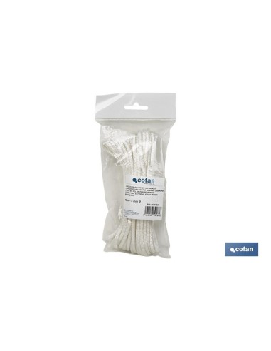 MADEJA CORDÓN POLIÉSTER REFORZADO 5 MM 10 M BLANCO