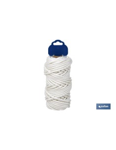 BOBINA CORDÓN POLIÉSTER REFORZADO 5 MM 25 M BLANCO