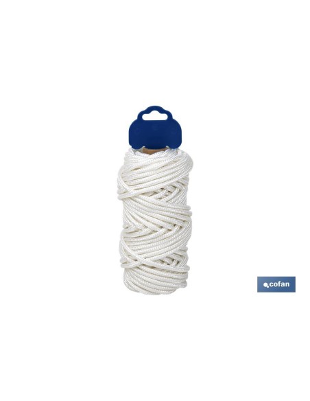 BOBINA CORDÓN POLIÉSTER REFORZADO 5 MM 25 M BLANCO