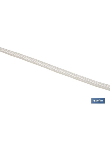 ROLLO GRANDE CORDÓN POLIÉSTER REFORZADO 5 MM 200 M BLANCO