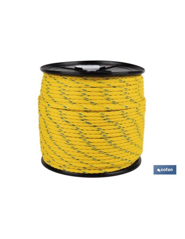 CARRETE CUERDA NÁUTICA MULTIUSOS 6 MM 200 M AMARILLO/AZUL