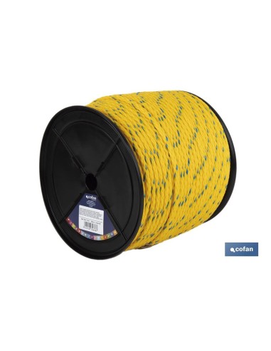 CARRETE CUERDA NÁUTICA MULTIUSOS 6 MM 200 M AMARILLO/AZUL