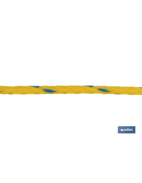 CARRETE CUERDA NÁUTICA MULTIUSOS 10 MM 100 M AMARILLO/AZUL