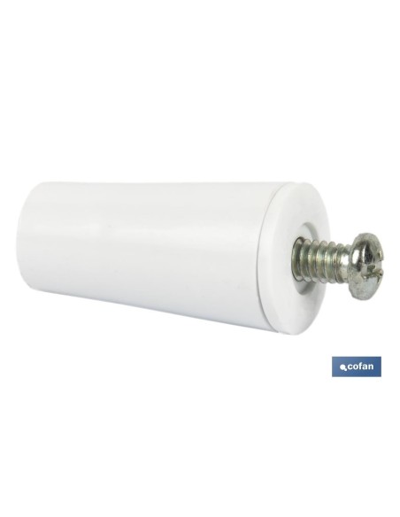 TOPE PERSIANA 40 MM BLANCO CON TORNILLO M-6
