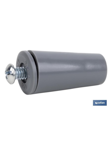 TOPE PERSIANA 40 MM GRIS CON TORNILLO M-6 VENTA UNITARIA