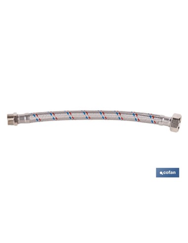CONEXIÓN FLEXIBLE INOX PARA TERMO M1/2 - H3/4 30 CM.