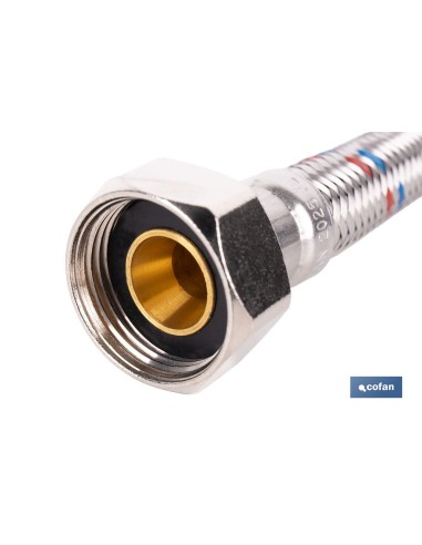 CONEXIÓN FLEXIBLE INOX PARA TERMO M1/2 - H3/4 30 CM.
