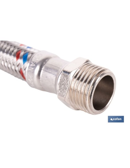 CONEXIÓN FLEXIBLE INOX PARA TERMO M1/2 - H3/4 30 CM.