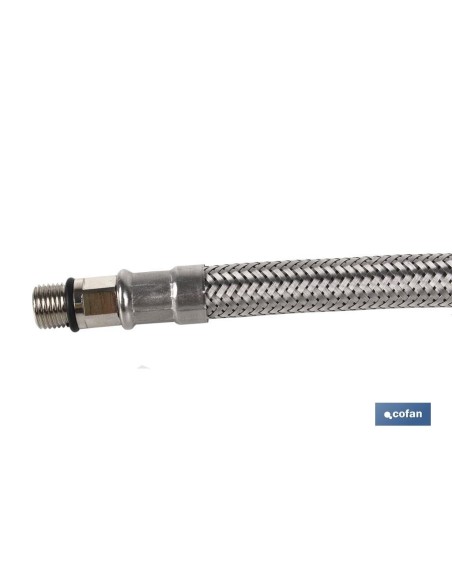 CONEXIÓN FLEXIBLE INOX M10x1 - H1/2 35 CM.