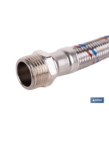 CONEXIÓN FLEXIBLE INOX PARA TERMO M1/2 - H3/4 40 CM.