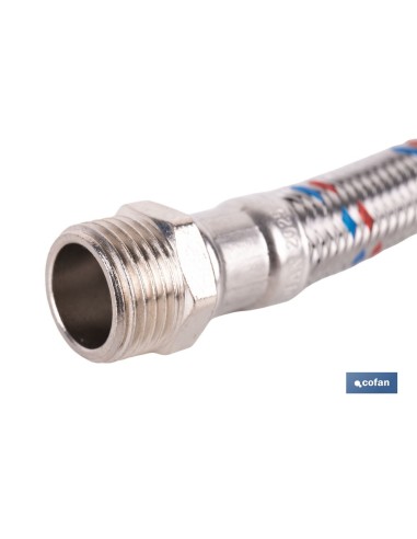 CONEXIÓN FLEXIBLE INOX PARA TERMO M1/2 - H3/4 50 CM.