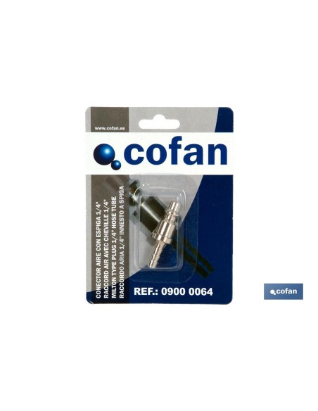 CONECTOR AIRE CON ESPIGA TUBO 6 MM