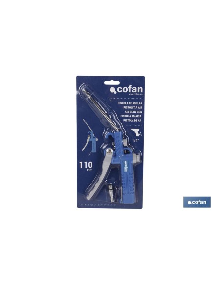 PISTOLA SOPLAR PLASTICO LARGA 110mm.