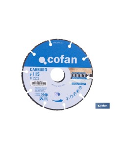 DISCO ESPECIAL DE CARBURO PARA MATERIALES BLANDOS Ø115X1 MM
