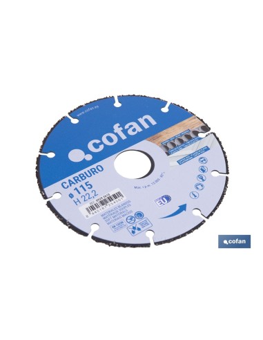 DISCO ESPECIAL DE CARBURO PARA MATERIALES BLANDOS Ø115X1 MM