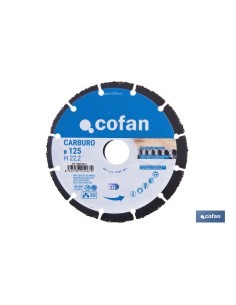DISCO ESPECIAL DE CARBURO PARA MATERIALES BLANDOS Ø125X1 MM
