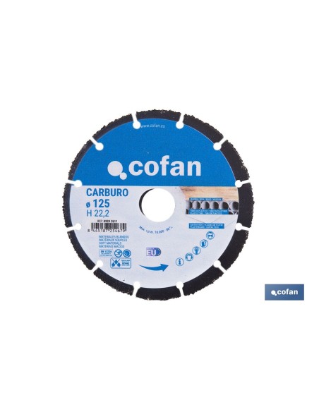 DISCO ESPECIAL DE CARBURO PARA MATERIALES BLANDOS Ø125X1 MM