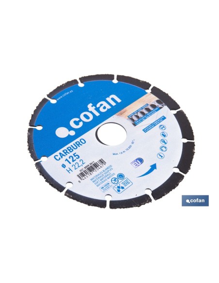 DISCO ESPECIAL DE CARBURO PARA MATERIALES BLANDOS Ø125X1 MM
