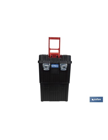 CAJA DE HERRAMIENTAS COMPACT CON DOBLE ASA Y RUEDAS 450 X 360 X 640 MM