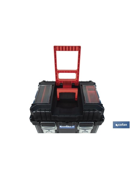CAJA DE HERRAMIENTAS COMPACT CON DOBLE ASA Y RUEDAS 450 X 360 X 640 MM