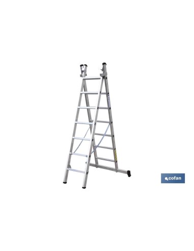 ESCALERA ALUMINIO DOBLE 9 PELDAÑOS 2,50 + 2,50 M