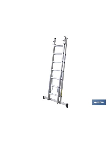 ESCALERA ALUMINIO DOBLE 9 PELDAÑOS 2,50 + 2,50 M