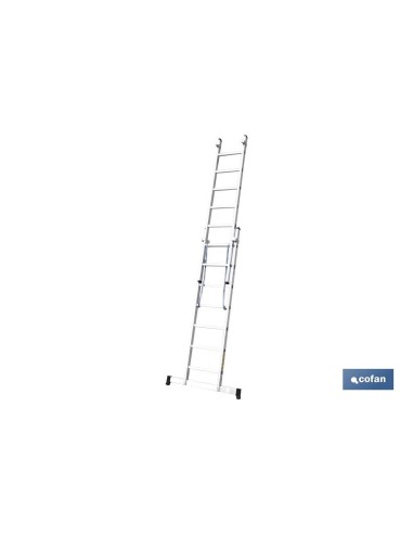 ESCALERA ALUMINIO DOBLE 11 PELDAÑOS 3,00 + 3,00 M