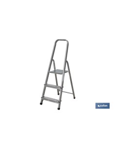 ESCALERA ALUMINIO 3 PELDAÑOS Y 0,65 M ALTURA ÚTIL
