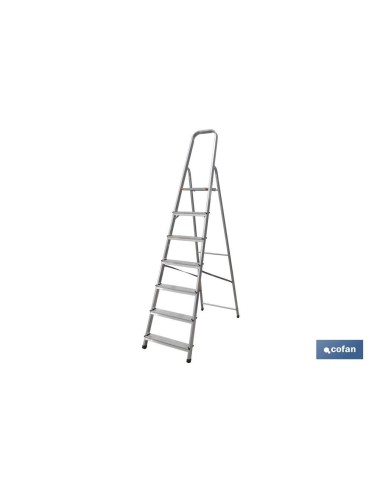 ESCALERA ALUMINIO 7 PELDAÑOS Y 1,61 M ALTURA ÚTIL