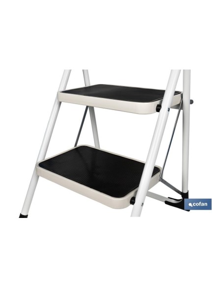 ESCALERA DOMÉSTICA ACERO 2 PELDAÑOS ALTURA 46 CM